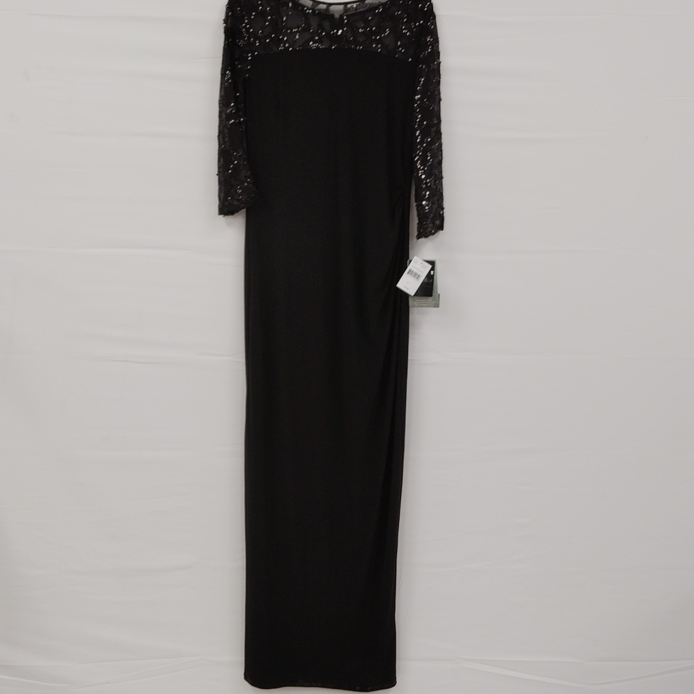 Briana Milay Sequinned 3/4 Sleeve Evening Gown - Picture 3 of 12